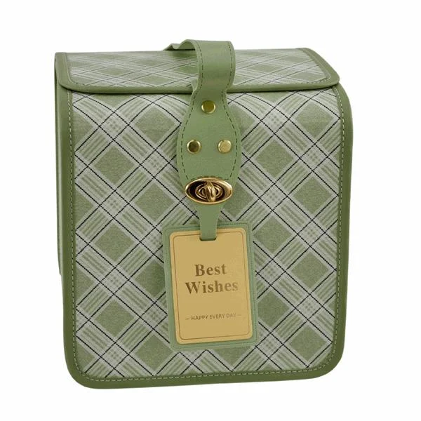 L'Arcolaio Bauletto Quadrato Grande Vintage Green 20,9x21,2x22 cm