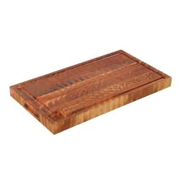 TAGLIERE IN ACACIA A MOSAICO CON SCANALATURA GRANDE CM 54 X 30 X 4