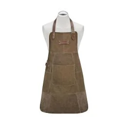 KANSAS GREMBIULE BBQ IN PELLE 56X78 CM MARRONE