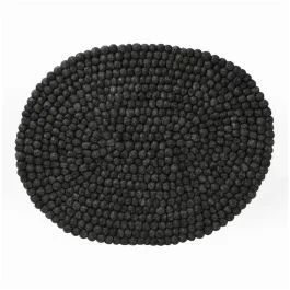 POMPON TOVAGLIETTA AMERICANA IN FELTRO OVALE ANTRACITE CM 35 X 45