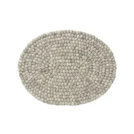 POMPON TOVAGLIETTA AMERICANA IN FELTRO OVALE GRIGIO CHIARO CM 35 X 45