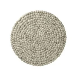 POMPON TOVAGLIETTA AMERICANA IN FELTRO TONDA GRIGIO CHIARO CM 38