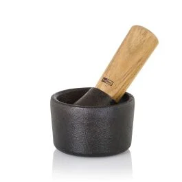 MORTAIO IN GHISA E LEGNO CAMO.8 CM 8 X 5