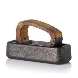 MORTAIO RETTANGOLARE IN GHISA E LEGNO ROCCA CM 17 X 7,2 X 10,7
