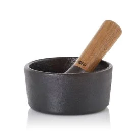 MORTAIO IN GHISA E LEGNO CAMO.12 CM 12 X 6