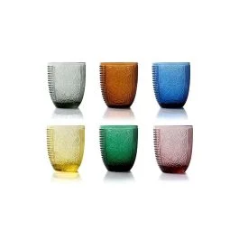 MIBA SET 6 BICCHIERI LIQUORE ARLECCHINO