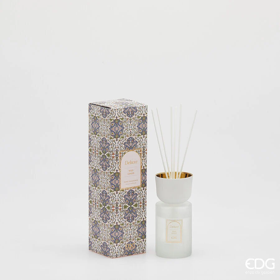 EDG Enzo De Gasperi Profumatore Bottiglia Deluxe 220 Ml H 15,5 Cm D 7 Cm Wild Ginger Scatola Regalo