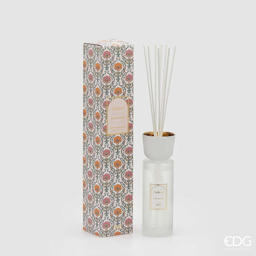 EDG Enzo De Gasperi Profumatore Bottiglia Deluxe 500 Ml H 24,5 Cm D 8 Cm Olive Flower Scatola Regalo