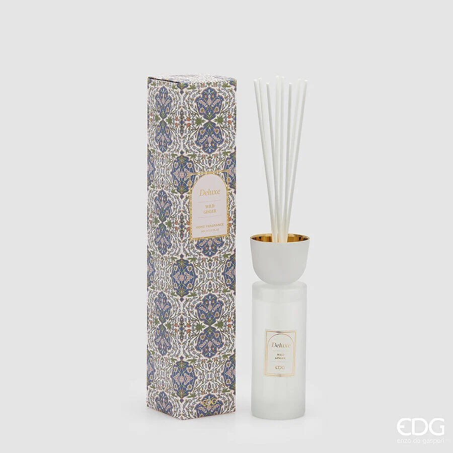 EDG Enzo De Gasperi Profumatore Bottiglia Deluxe 500 Ml H 24,5 Cm D 8 Cm Wild Ginger Scatola Regalo