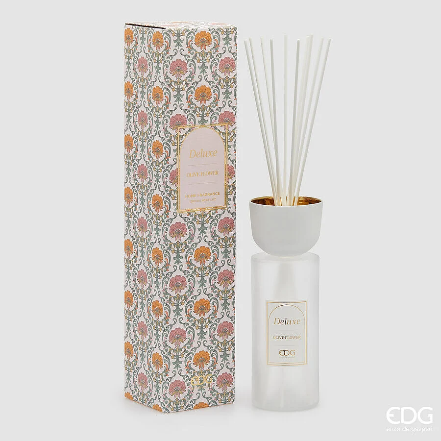 EDG Enzo De Gasperi Profumatore Bottiglia Deluxe 1.200 Ml H 30 Cm D 11 Cm Olive Flower Scatola Regalo