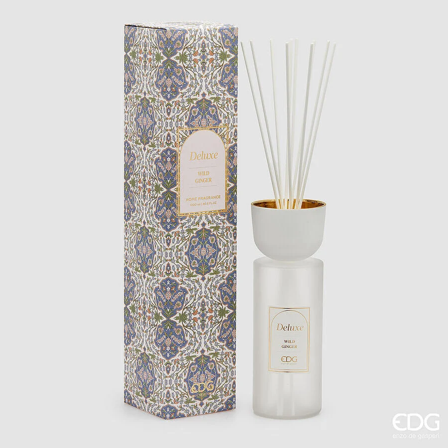 EDG Enzo De Gasperi Profumatore Bottiglia Deluxe 1.200 Ml H 30 Cm D 11 Cm Wild Ginger Scatola Regalo