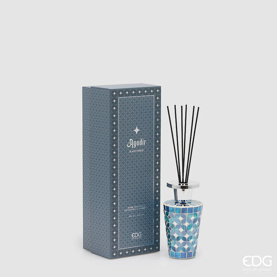 EDG Enzo De Gasperi Profumatore Bottiglia Agadir 300 Ml H 17,5 Cm D 9 Cm Foresta Nera