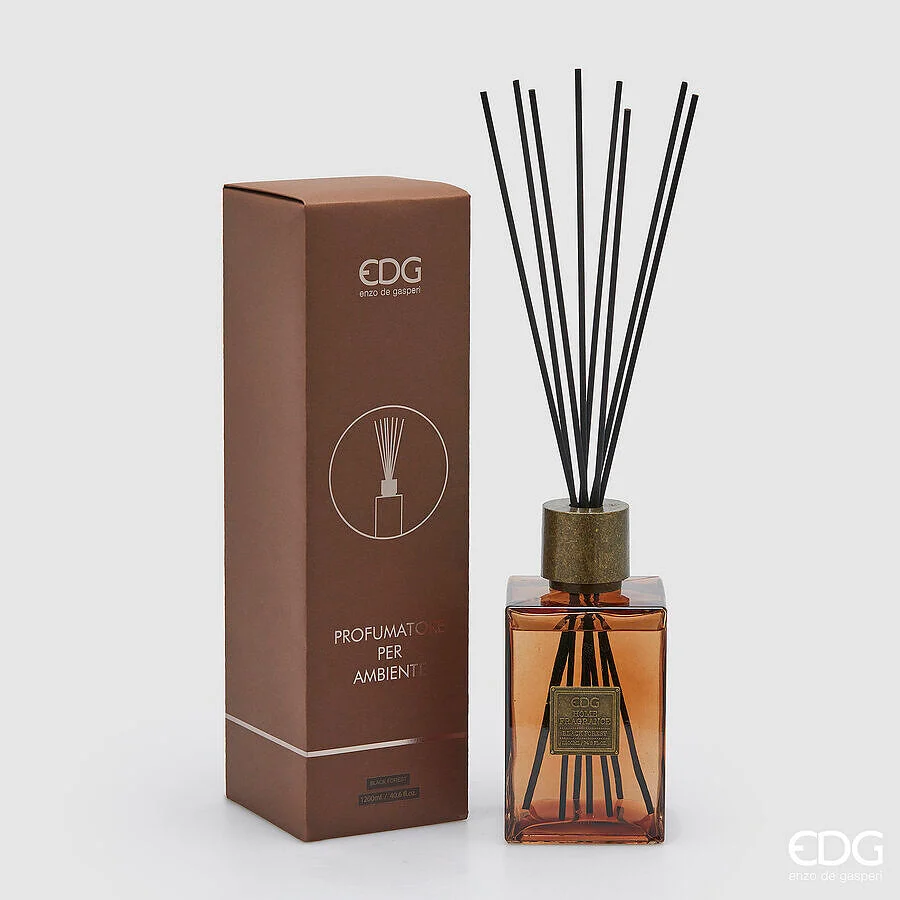EDG Enzo De Gasperi Profumatore Bottiglia Quadrata 1.200 Ml H 22 Cm Black Forest Scatola Regalo