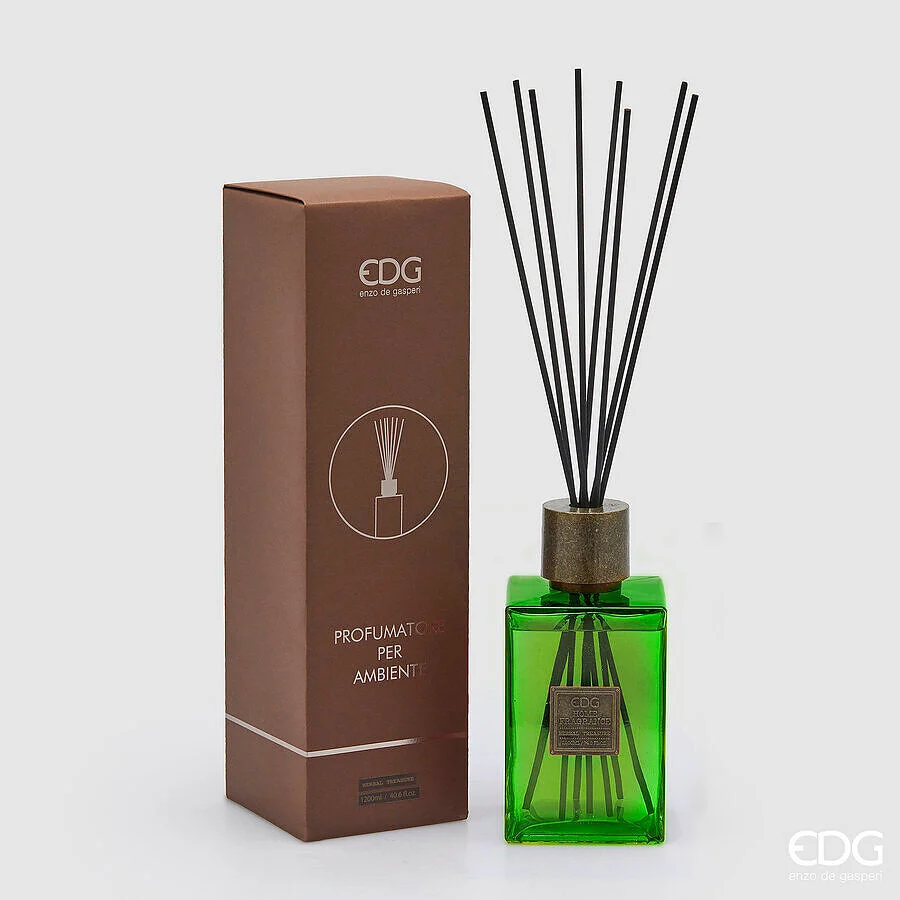 EDG Enzo De Gasperi Profumatore Bottiglia Quadrata 1.200 Ml H 22 Cm Herbal Treasure Scatola Regalo
