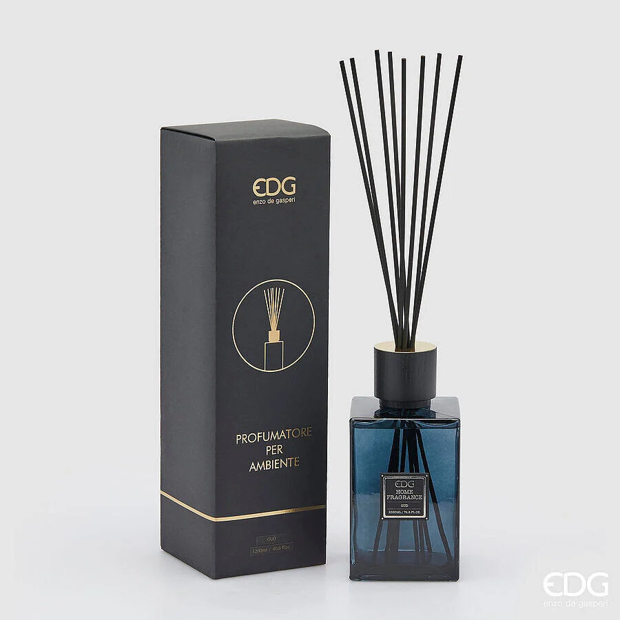 EDG Enzo De Gasperi Profumatore Bottiglia Quadrata 1.200 Ml H 22 Cm Oud Scatola Regalo