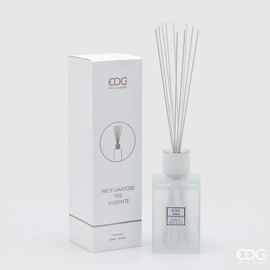 EDG Enzo De Gasperi Profumatore Bottiglia Quadrata 1.200 Ml H 22 Cm Pure Island Scatola Regalo