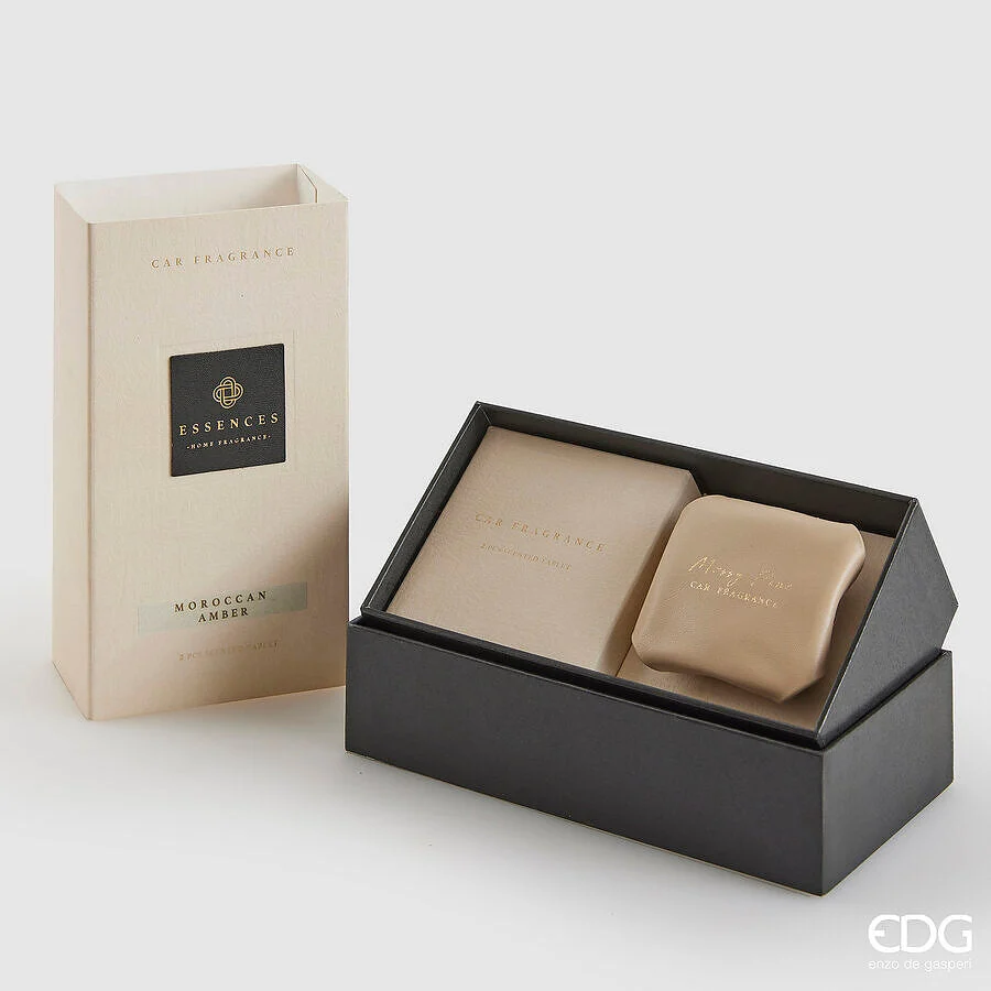 EDG Enzo De Gasperi Profumatore Auto Cuir 10 Ml L 6 Cm L 5,5 Cm Moroccan Amber Scatola Regalo