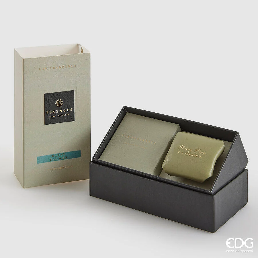 EDG Enzo De Gasperi Profumatore Auto Cuir 10 Ml L 6 Cm L 5,5 Cm Olive Flower Scatola Regalo