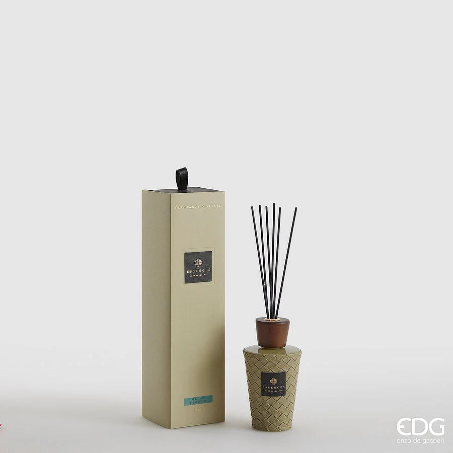 EDG Enzo De Gasperi Profumatore Bottiglia Cuir 150 Ml H 13,5 Cm Olive Flower Scatola Regalo
