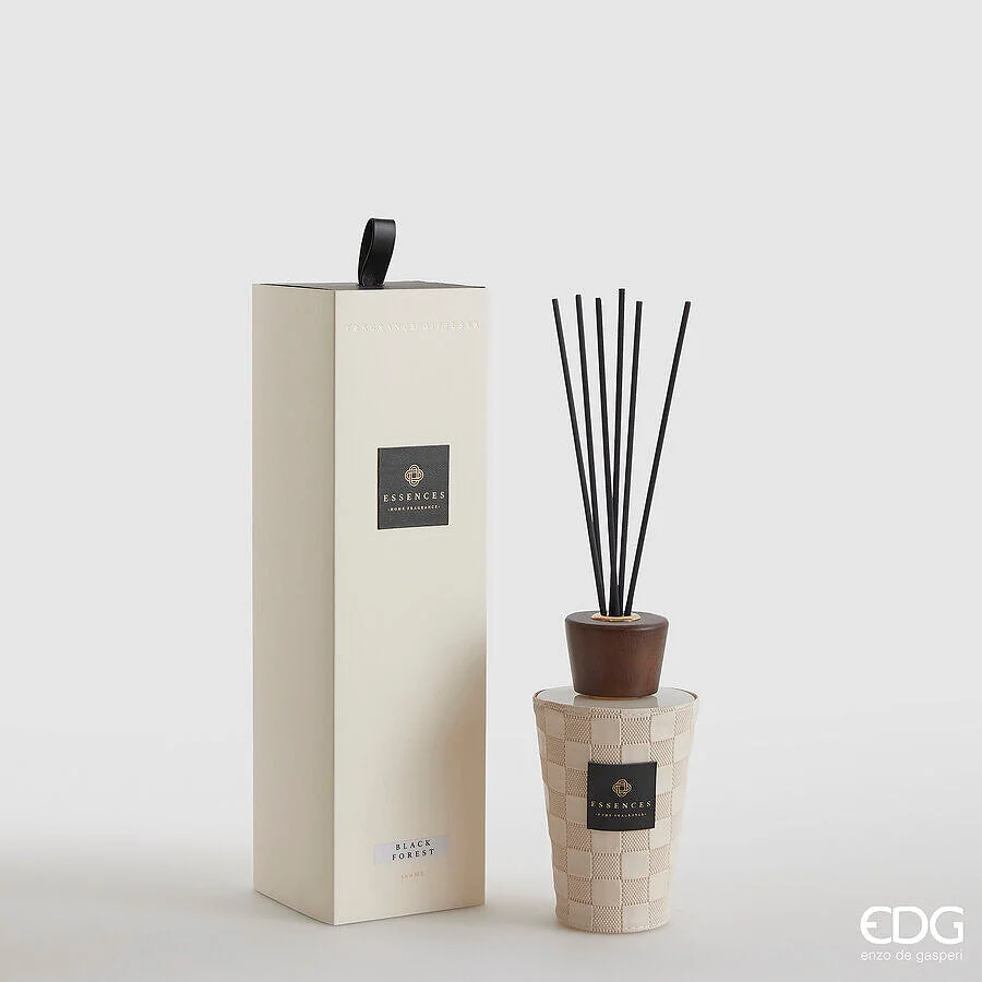 EDG Enzo De Gasperi Profumatore Bottiglia Cuir 300 Ml H 17 Cm Black Forest Scatola Regalo