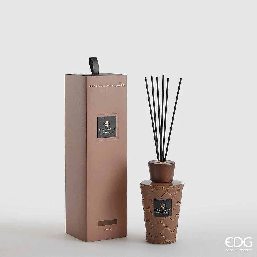 EDG Enzo De Gasperi Profumatore Bottiglia Cuir 300 Ml H 17 Cm Tonka Clove Scatola Regalo