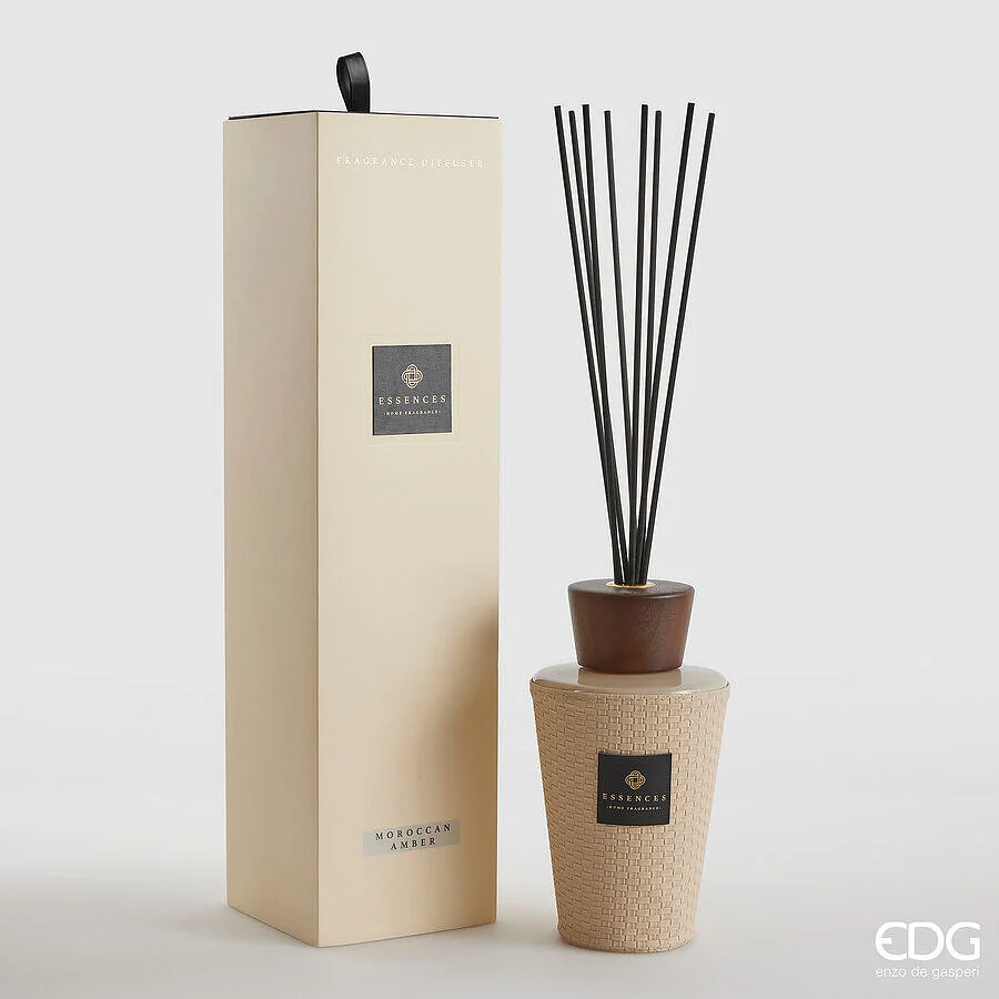 EDG Enzo De Gasperi Profumatore Bottiglia Cuir 1.000 Ml H 22 Cm Moroccan Amber Scatola Regalo