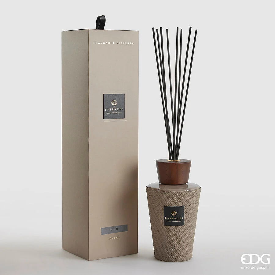 EDG Enzo De Gasperi Profumatore Bottiglia Cuir 1.000 Ml H 22 Cm Oud Scatola Regalo