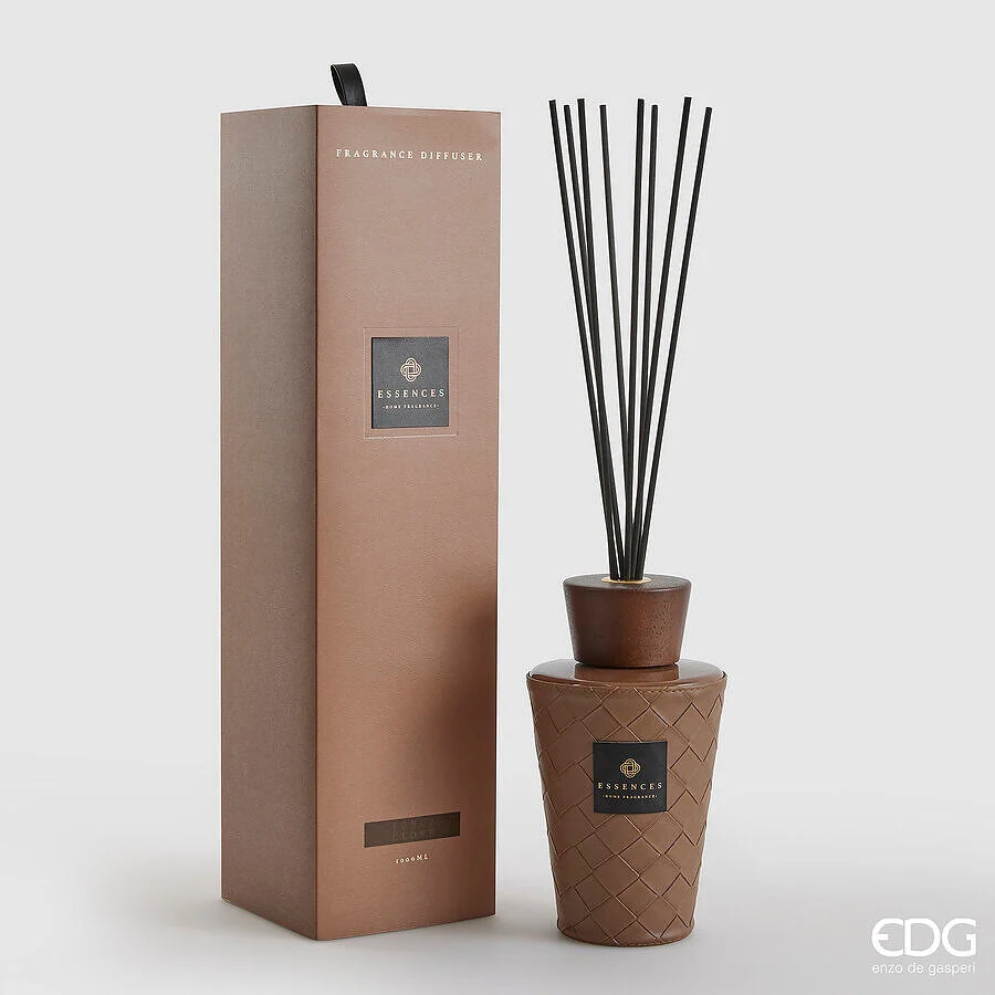EDG Enzo De Gasperi Profumatore Bottiglia Cuir 1.000 Ml H 22 Cm Tonka Clove Scatola Regalo