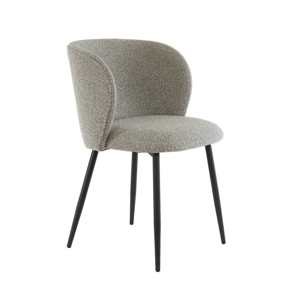 56x55x79 cm ELYNA grigio-marrone-nero sedia riccioluta