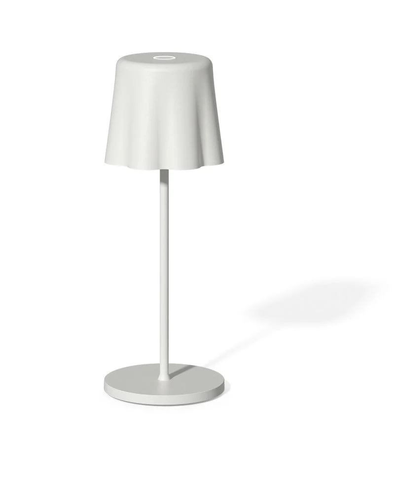 Fade Lampada da Tavolo Aladina Led Ricaricabile H 30 Cm D 11 Cm Wireless Dimmerabile Bianco