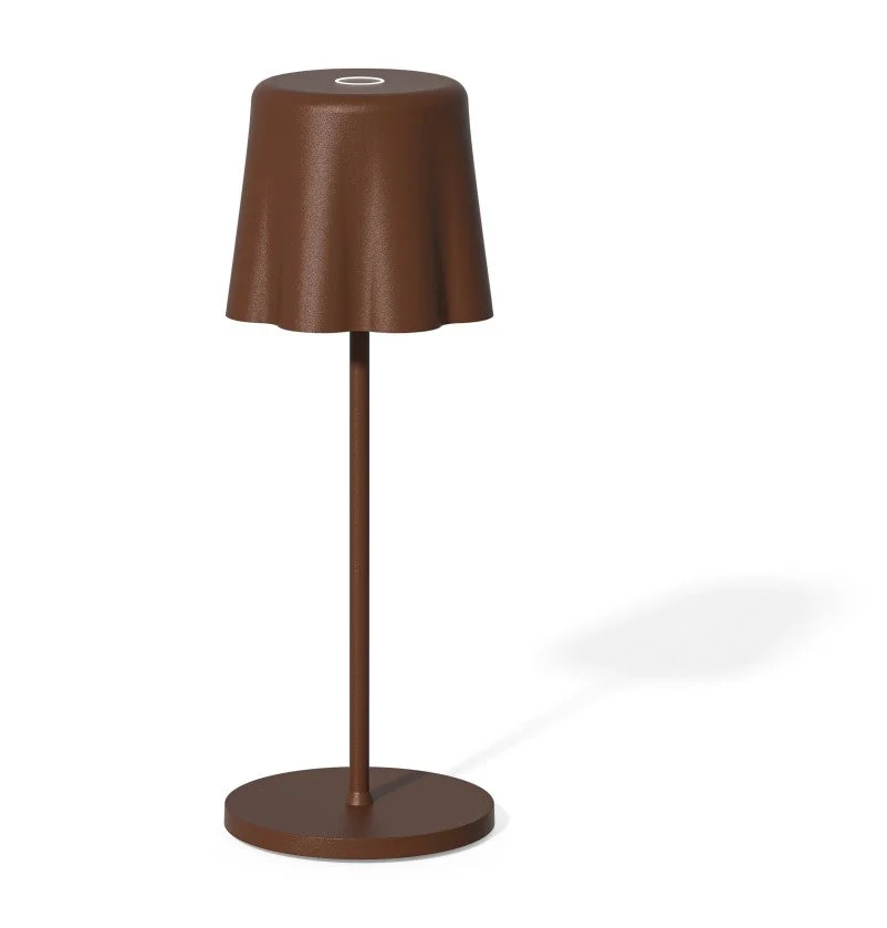 Fade Lampada da Tavolo Aladina Led Ricaricabile H 30 Cm D 11 Cm Wireless Dimmerabile Corten