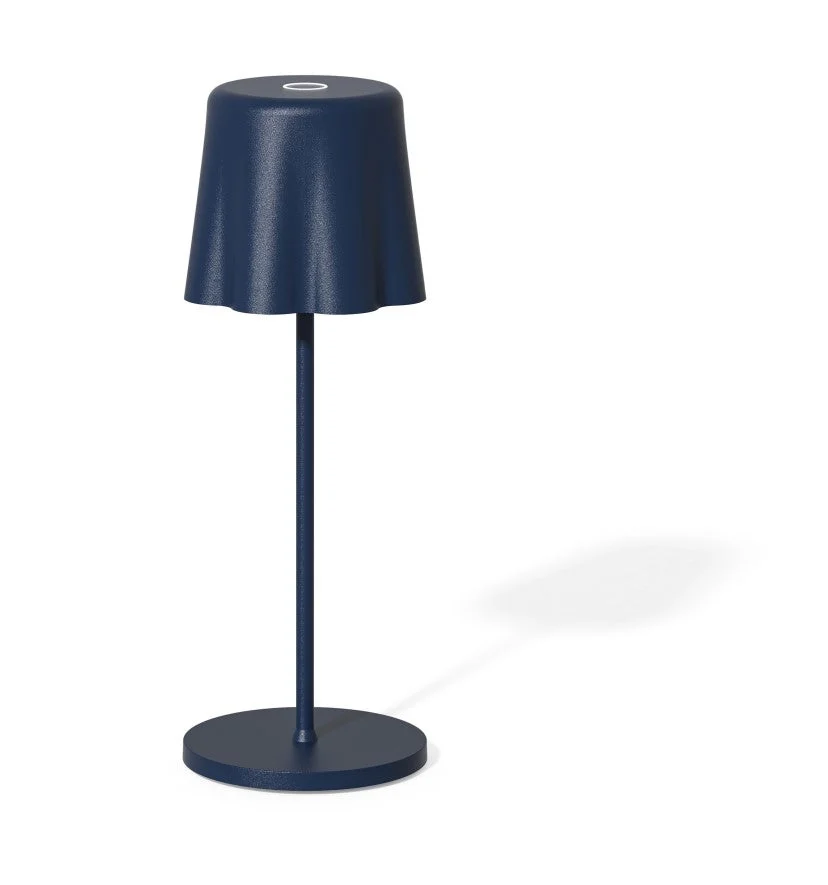 Fade Lampada da Tavolo Aladina Led Ricaricabile H 30 Cm D 11 Cm Wireless Dimmerabile Cobalto