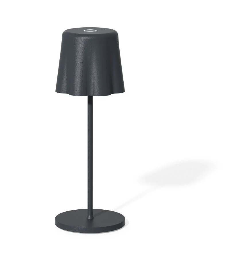 Fade Lampada da Tavolo Aladina Led Ricaricabile H 30 Cm D 11 Cm Wireless Dimmerabile Antracite
