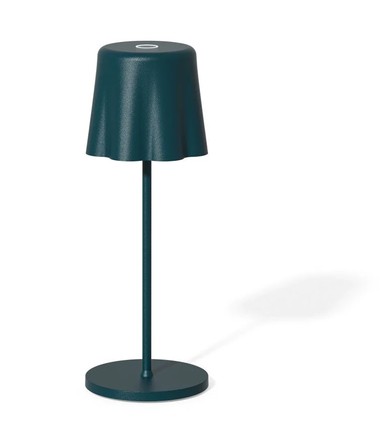 Fade Lampada da Tavolo Aladina Led Ricaricabile H 30 Cm D 11 Cm Wireless Dimmerabile Ocean Blue