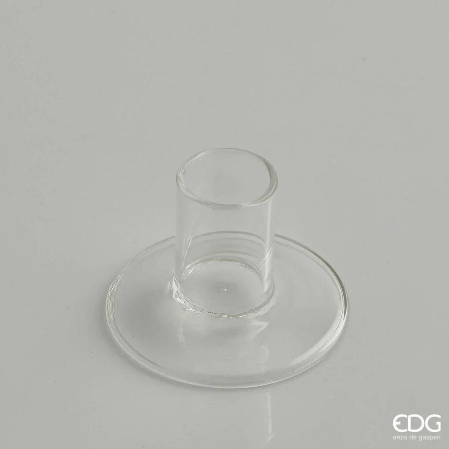 EDG Enzo De Gasperi Portacandela Base H 5 Cm D 7 Cm Vetro Natural Trasparente