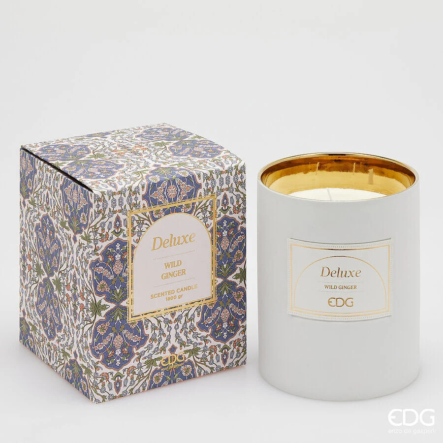 EDG Enzo De Gasperi Candela Deluxe con Profumo H 18 Cm D 15 Cm Wild Ginger Scatola Regalo