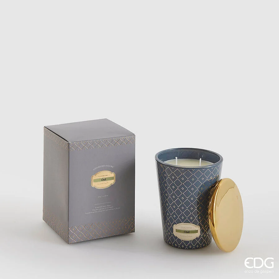 EDG Enzo De Gasperi Candela Enigma con Profumo H 12 Cm 360 Gr Oud Scatola Regalo