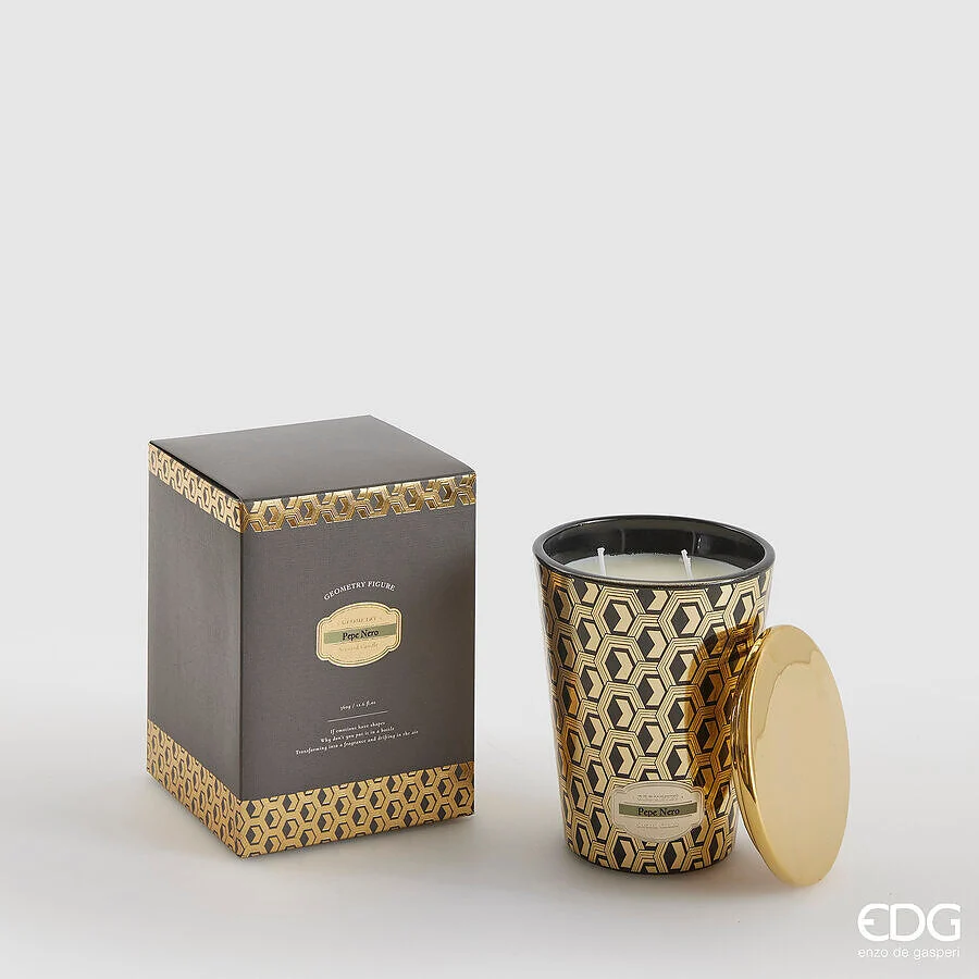 EDG Enzo De Gasperi Candela Enigma con Profumo H 12 Cm 360 Gr Black Pepper Scatola Regalo