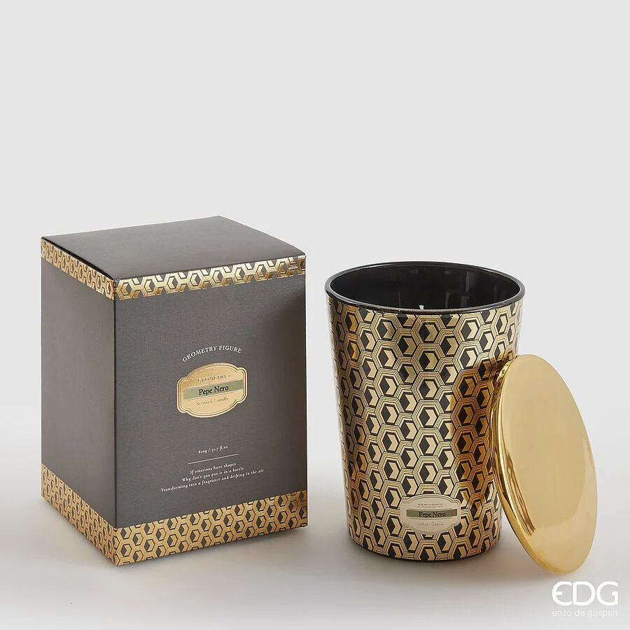 EDG Enzo De Gasperi Candela Enigma con Profumo H 16 Cm 810 Gr Black Pepper Scatola Regalo
