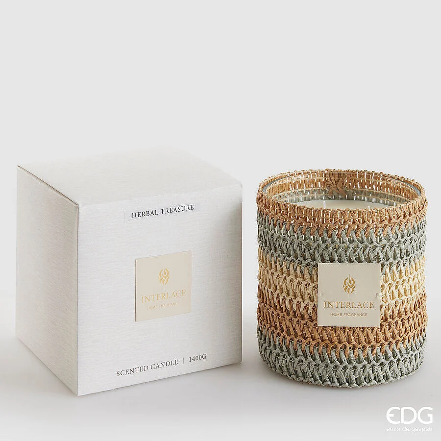 EDG Enzo De Gasperi Candela Embrace con Profumo H 15,5 Cm Herbal Treasure Scatola Regalo