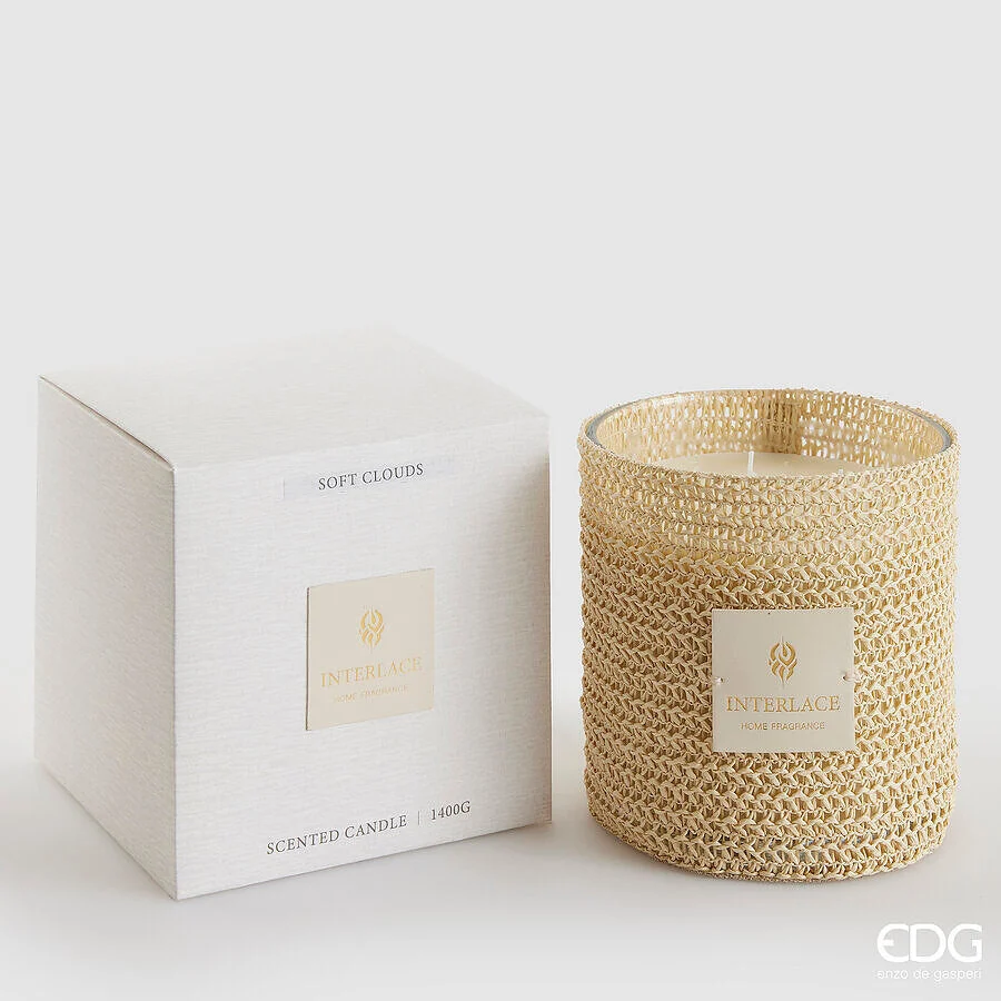EDG Enzo De Gasperi Candela Embrace con Profumo H 15,5 Cm Soft Clouds Scatola Regalo