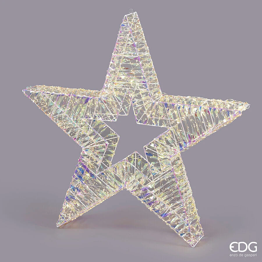 EDG Enzo De Gasperi Decoro Stripes Stella di Natale 2400 Microled D 100 Cm L 14 Cm Natural