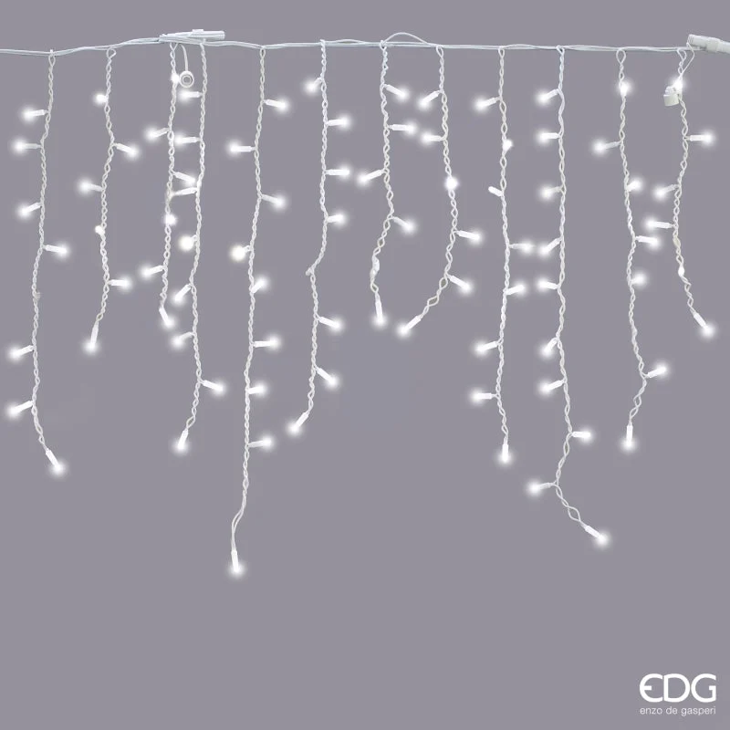 EDG Enzo De Gasperi Cascata Led Prolungabile Ghiaccioli 228 Maxiled H 90 Cm L 300 Cm Ivory