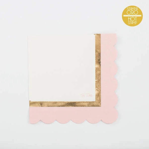Givi Tovaglioli con Smerlo Chic 3 Veli 33 x 33 Cm Cf 16 Pz Rosa