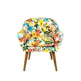 POLTRONA IMBOTTITA CON BRACCIOLI FIORI FRIDA