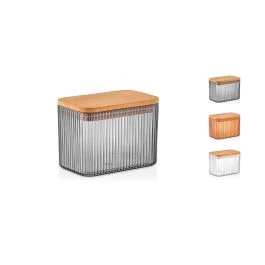 CONTENITORE RETTANGOLARE TAPPO LEGNO 0,9 L ASSORTITO