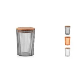 BARATTOLO TONDO TAPPO LEGNO 0,8 L ASSORTITO