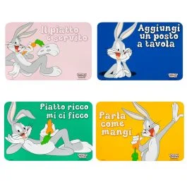 BUGS BUNNY SET 4 TOVAGLIETTE DECORI VARI 43,5X29 CM