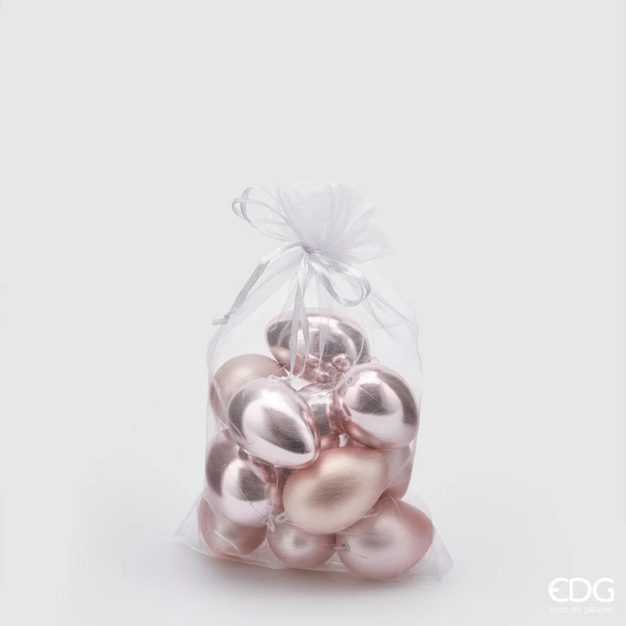 EDG Enzo De Gasperi Decorazione Uovo Chioccia Opaco Lucido Cf 12 Pz H 6 Cm Pink