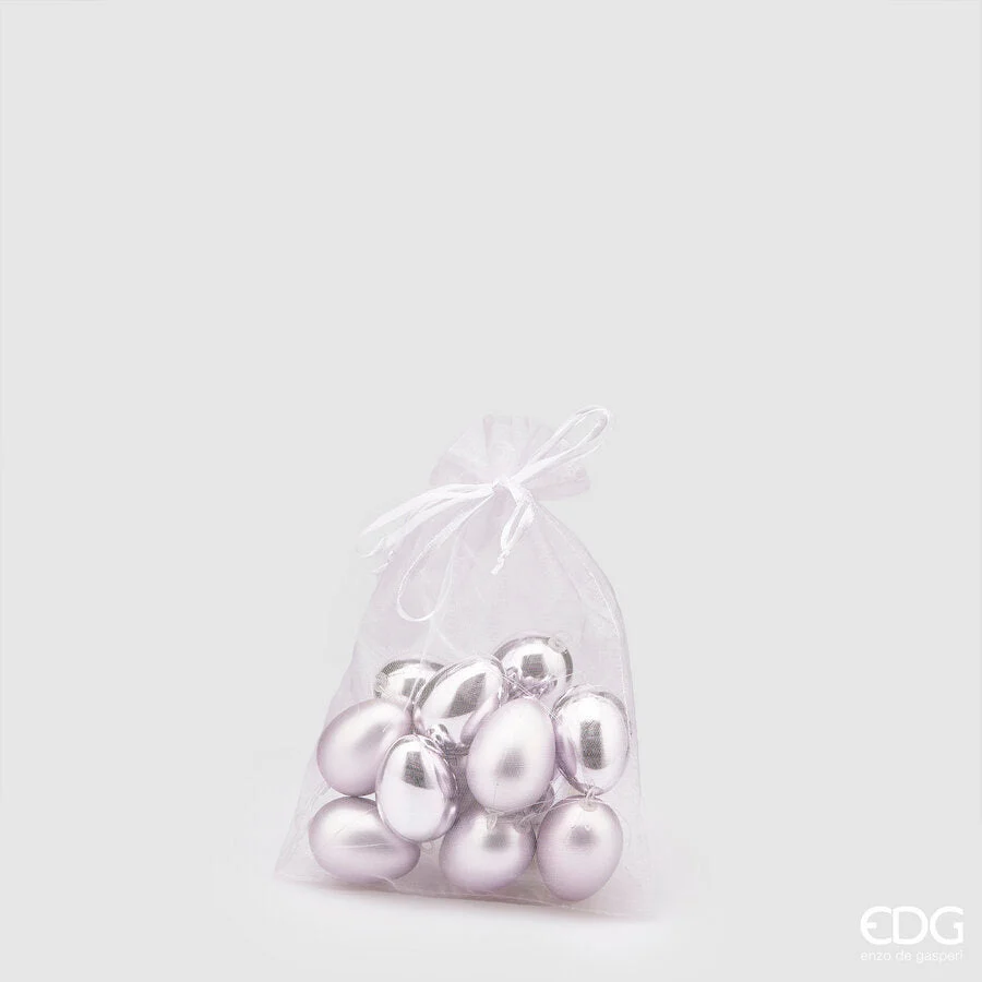 EDG Enzo De Gasperi Decorazione Uovo Chioccia Opaco Lucido Cf 12 Pz H 4 Cm Lavanda